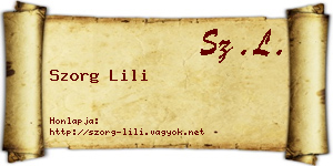 Szorg Lili névjegykártya