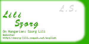 lili szorg business card